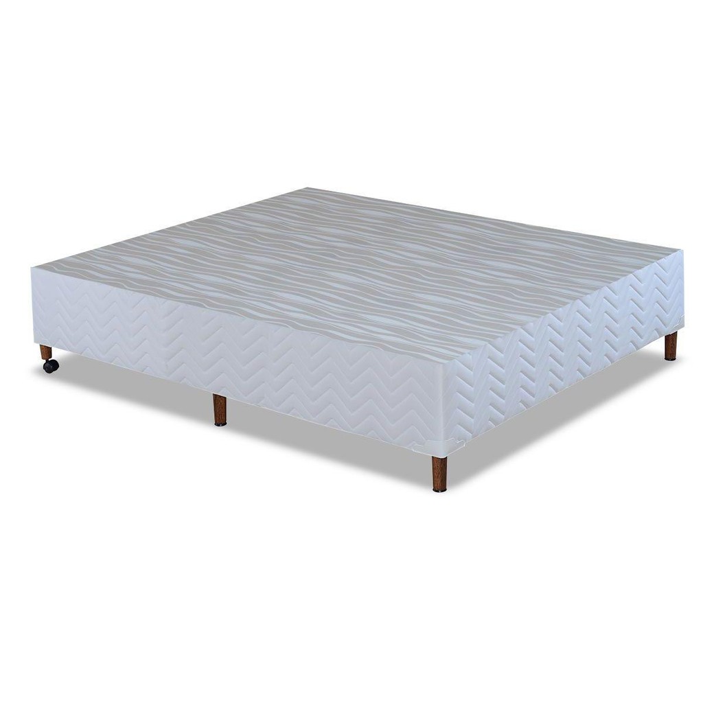 Cama Box Base Casal Universal Bordado White (138x188x30) - Paropas em Oferta na Shopee