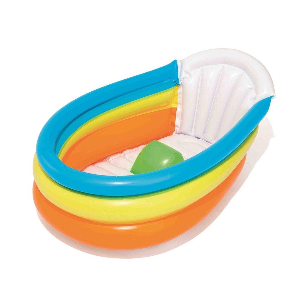 Banheira Inflável Para Bebe Com Apoio + Termômetro Bestway em Oferta na Shopee