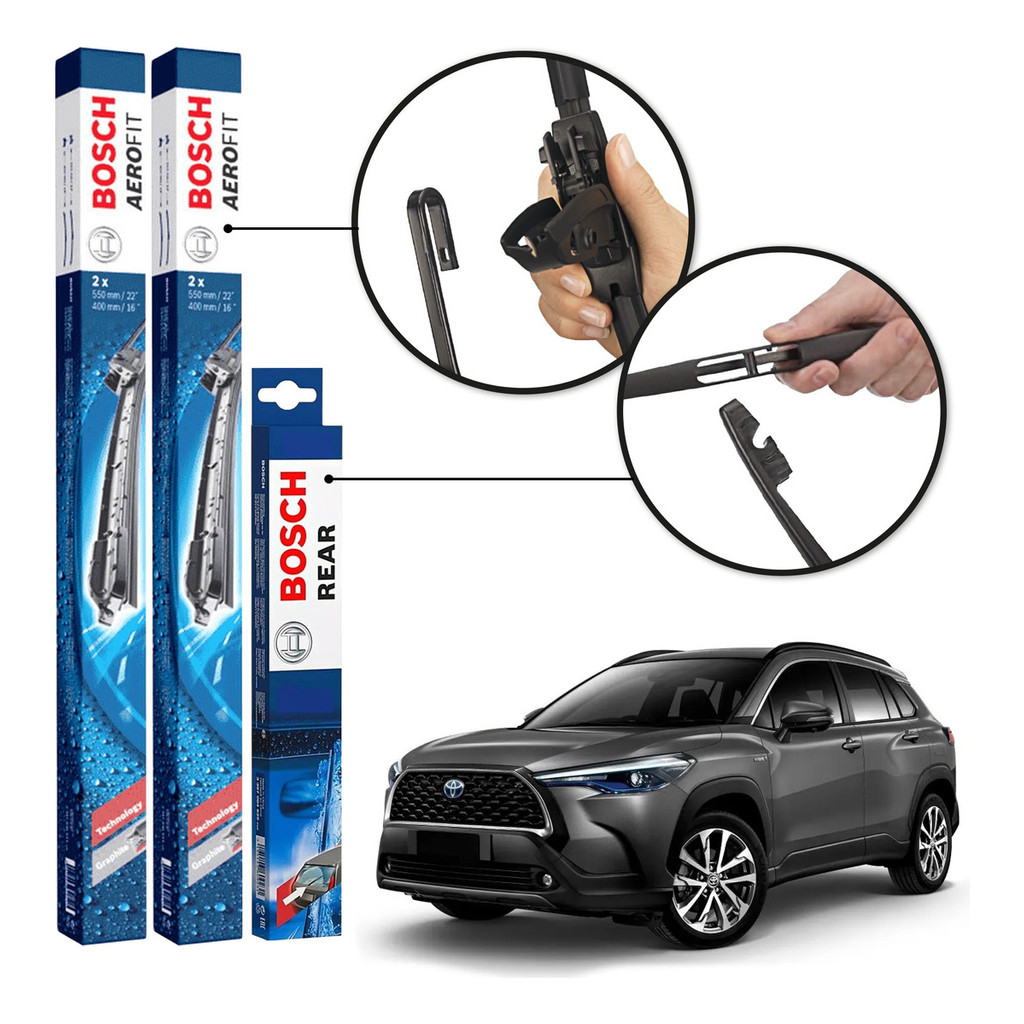 Palheta Limpador Diant + Tras Bosch Corolla Cross 2021 2022 em Oferta na Shopee