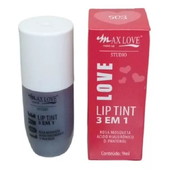 Lip Tint 3 em 1 Cor 503 Avermelhado - Max Love em Oferta na Shopee