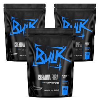 Kit 3x Creatina Monohidratada Importada 100% Pura Aprovada 1KG - Bulk Suplementos em Oferta na Shopee