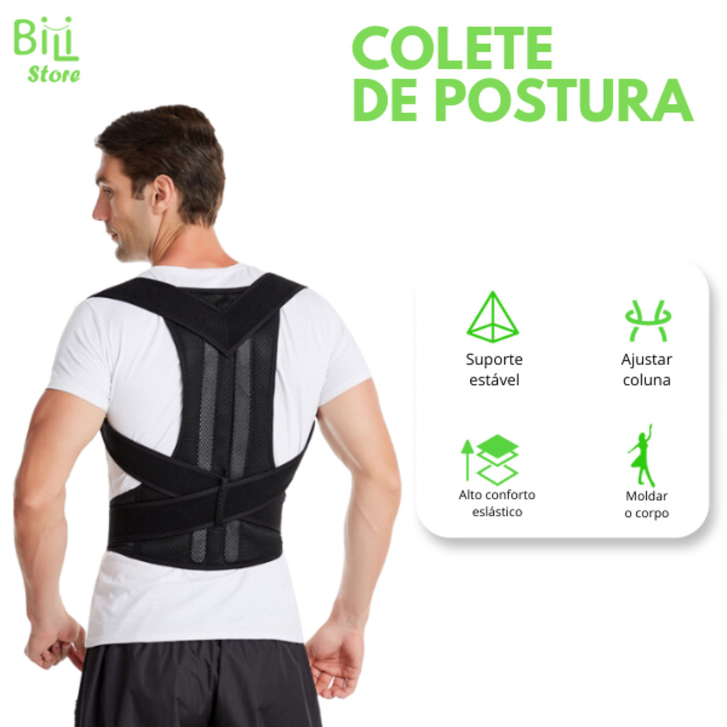Colete Corretor Postural com Cinta Reforçada Unissex