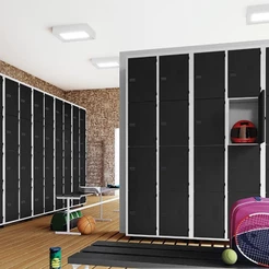 Armário Roupeiro Aço 4 Portas Guarda Volume EA701 Preto