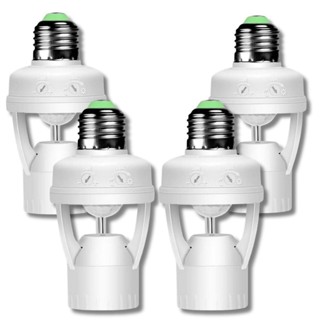 KIT 1/2/3/4 Sensor De Presença Com Fotocélula Para Lâmpada Soquete