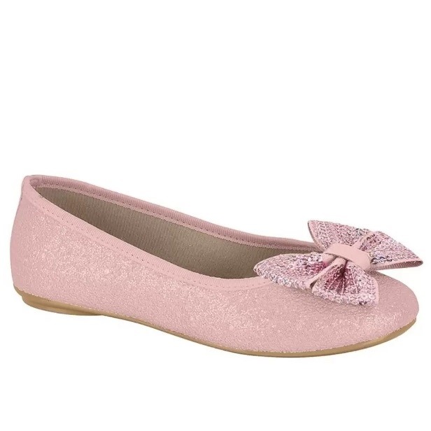 Sapatilha Infantil Molekinha Napa Mini Gliter Rosa 2502.390 100% Original com Nota Fiscal e Garantia