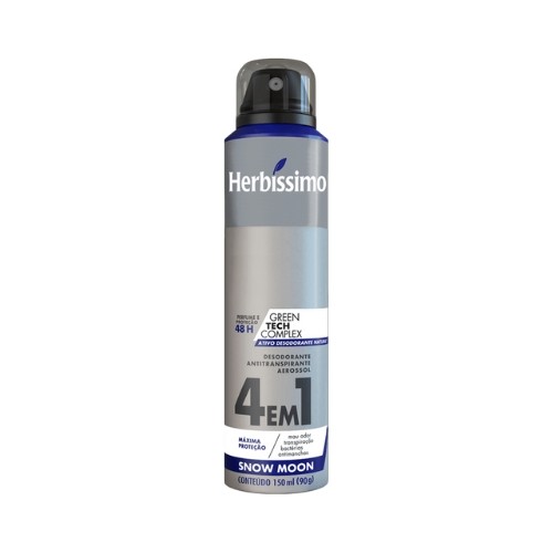 Desodorante Herbíssimo Aerosol Snow Moon 150ml Proteção Contínua em Oferta na Shopee