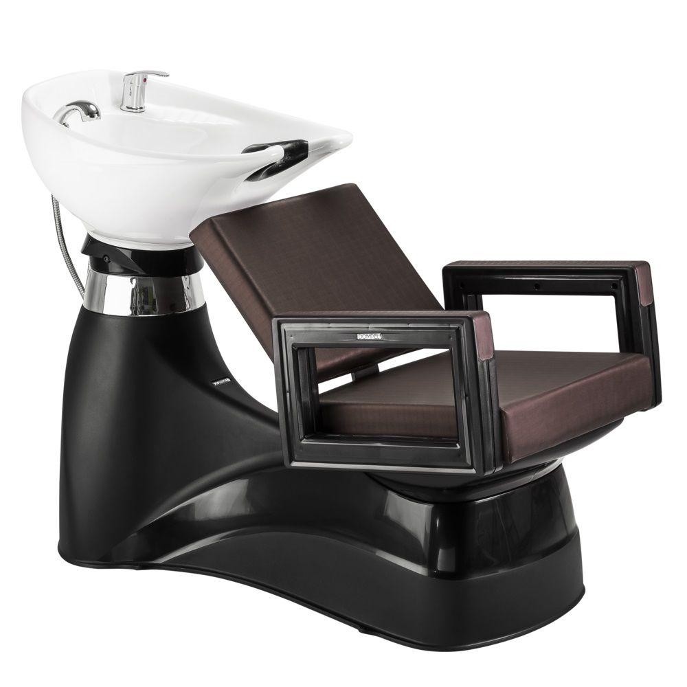 Lavatório Square Com Cuba Porcelana Louça Reclinável Dompel Marrom - Beauty