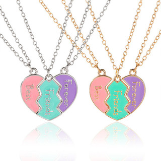 1 Conjunto De Presentes Melhor Amigo Para Sempre Colar 3 Meninas Combinando Coração Pingente BFF Colares Irmã Aniversário Amizade Jóias