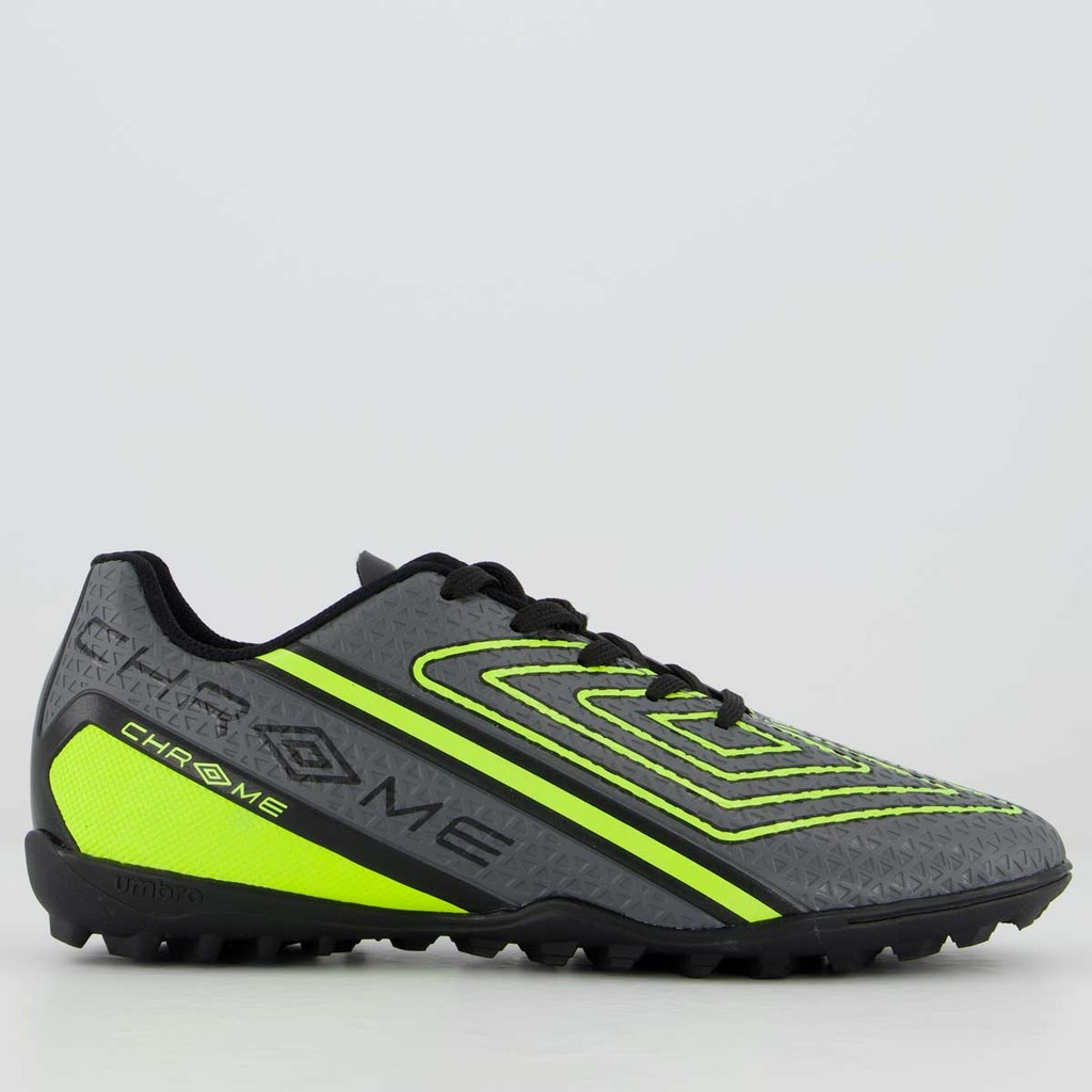 Chuteira Umbro Chrome Society Juvenil Preta e Lime - Sports & Outdoors