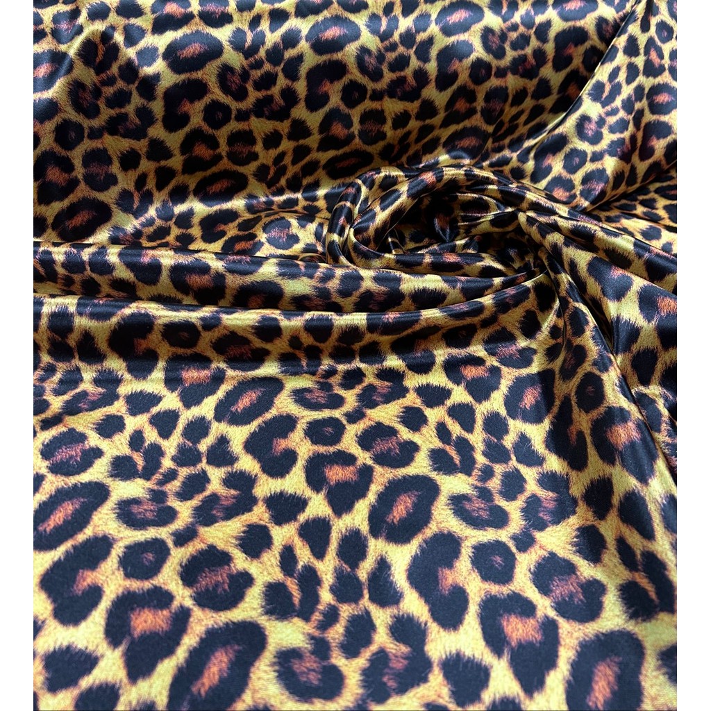 Tecido Cetim Estampado Digital Animal Print Onça