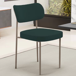 Cadeira Decorativa Sala De Jantar Melina Base Arena L02 Bouclê Verde - Lyam Decor