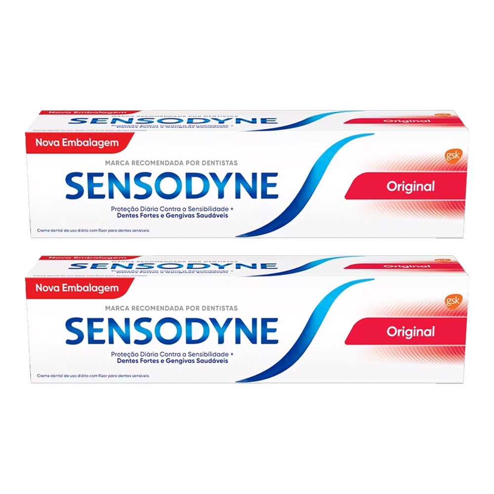 Kit 2 und Creme Dental Sensodyne Original 90g em Oferta na Shopee