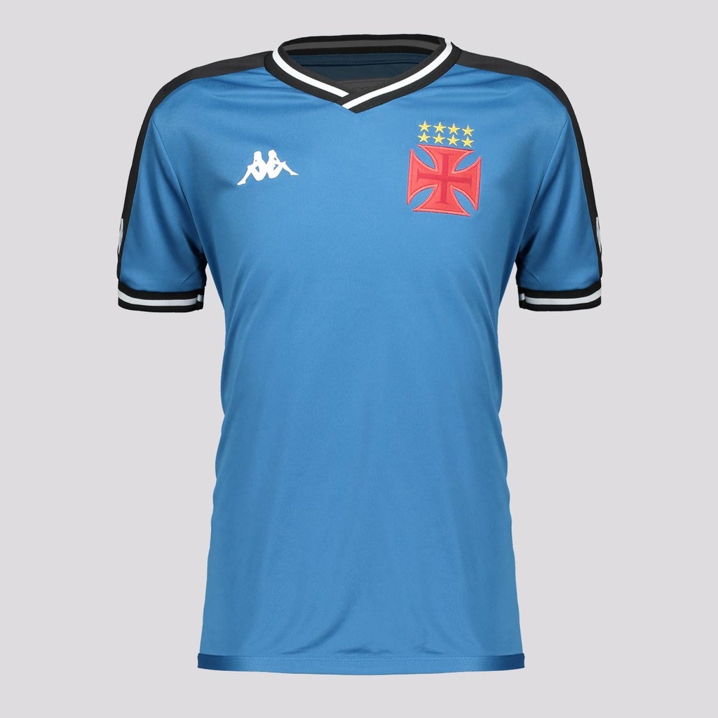 Camisa Kappa Vasco Goleiro 2024 Azul Infantil em Oferta na Shopee