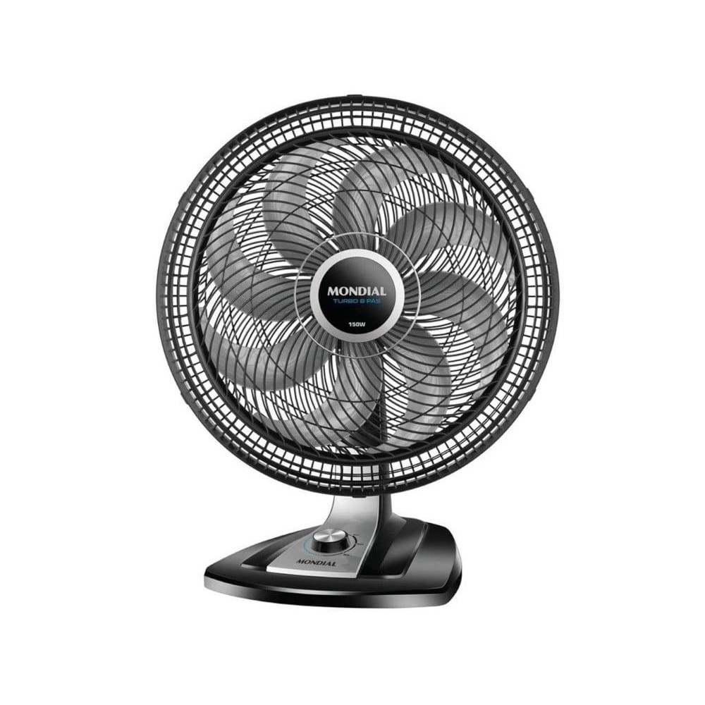 Ventilador Mondial Super Turbo 3 Velocidades 50cm 8 pás - 127V - Preto e Prata - VTX-50-8P