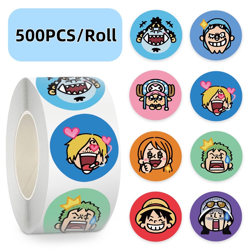 500 Peças/Rolo Anime ONEPIECE Adesivos De Vedação Graffiti Para Bagagem Caso De Telefone Portátil Notebook Decalques Cri