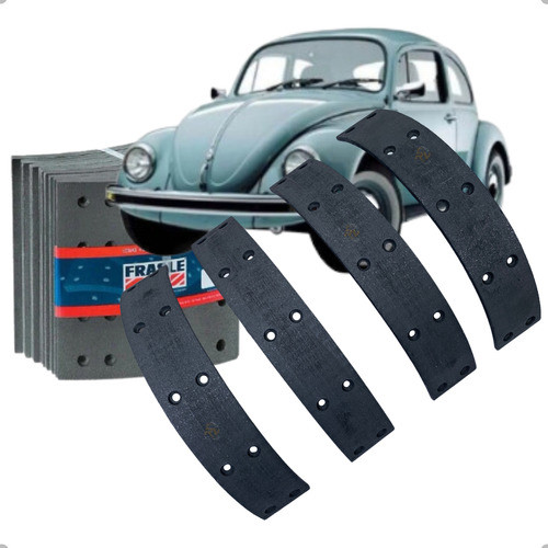 Kit Sapata Lona Freio Frasle Traseiro Fusca 1500 1600 1970 1971 9172 9173 1974 1975 1976 Até 1995