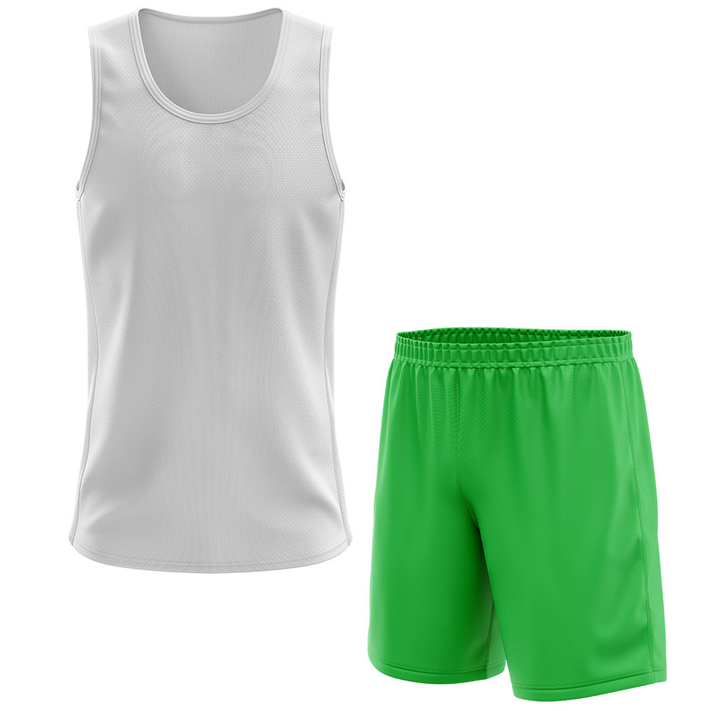 Kit Calção Short Futebol Basquete Verde + Regata Masculina Lisa Básica Dry