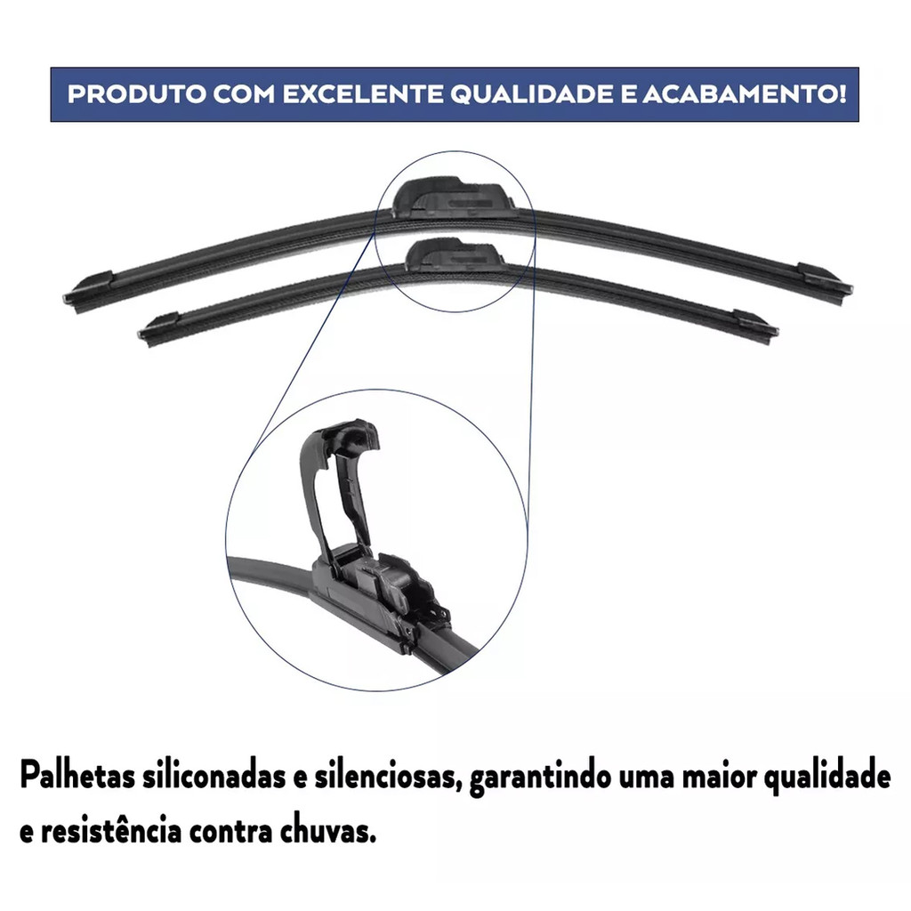 Detalhes do Par Palhetas Limpador de Parabrisa Dianteira Uno Vivance 2011 2012 2013 2014 2015 2016