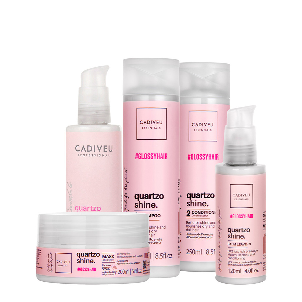 Kit Cadiveu Professional Quartzo Shine Shampoo Condicionador Balm Máscara e Protein Hair Cream (5 produtos)