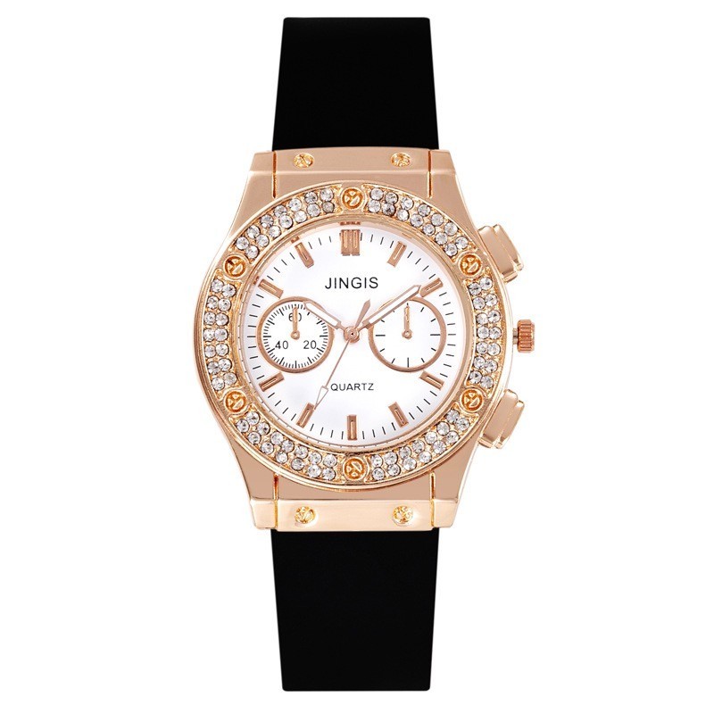 Férias strass escala tempo pulseira de Silicone na moda estilo simples relógio feminino de quartzo — imagem 2 de 2