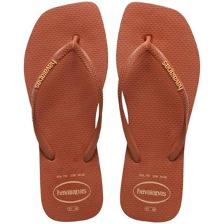 Chinelo Havaianas Slim Square Logo Pop Up Feminino - Marrom em Oferta na Shopee