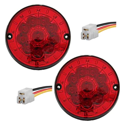 2 Lanterna Traseira Ônibus Caminhão 125mm 10 LED 12V VM + Conector