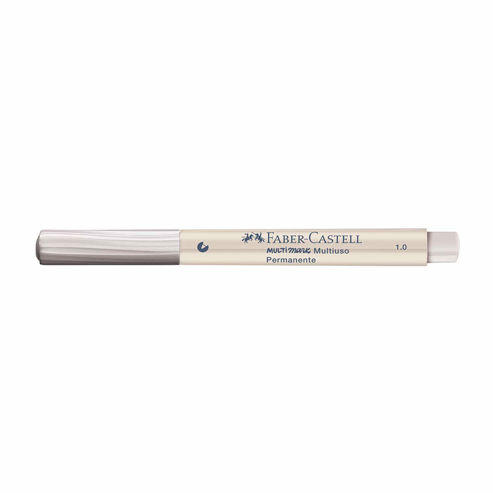 Pincel marcador multisuperfícies Multimark 1.0mm Branco MM/10BR713ZF Faber-Castell - Stationery