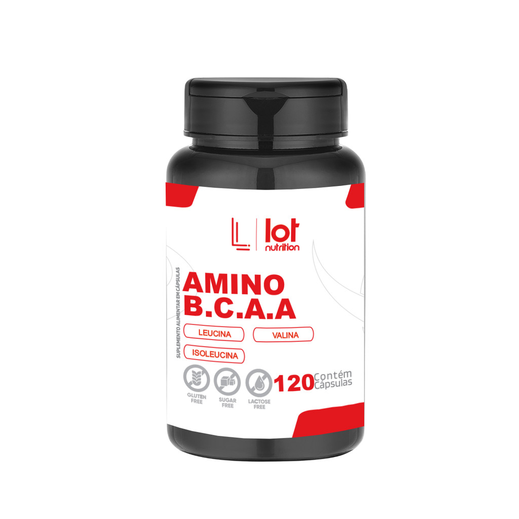 BCAA 2:1:1 120 Cápsulas Recuperação Muscular Treino Intenso Força e Performance Lot Nutrition