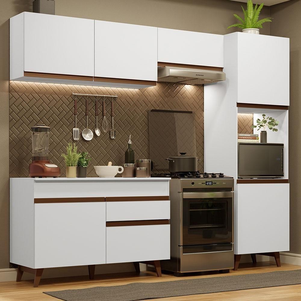 Armário De Cozinha Completa 250Cm Branco em Oferta na Shopee