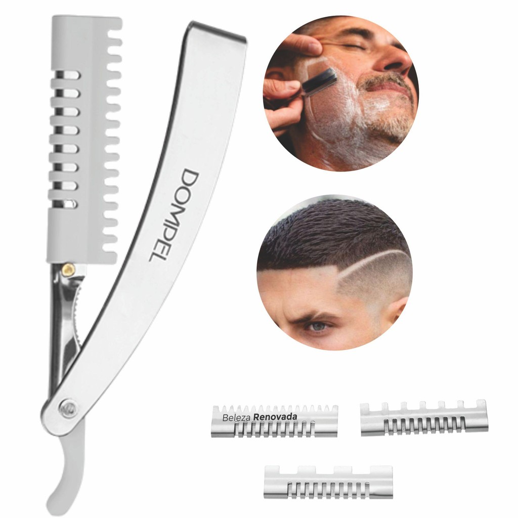 Navalha Profissional Retrátil P/ Desfiar Cabo Inox P/ Barba