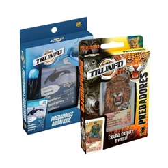 Kit 2 Jogos Super Trunfo Predadores e Predadores Aquáticos Grow 32 Cartas Cada Brinquedo Infantil