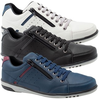 Kit 3 Sapatênis Casual Masculino Fechamento Zíper Num Esp em Oferta na Shopee