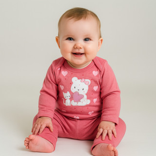 Kit Bebê Body Manga Longa + Calça Ribana 100% Algodão em Oferta na Shopee