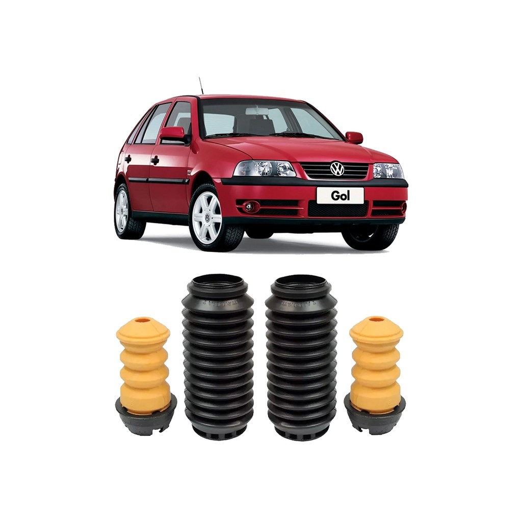 2 Kit Batente + Coifa Amortecedor Gol G2 G3 G4 Traseiro