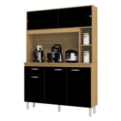 Cozinha Kit Duda 120 Cm Damasco Preto – Poquema