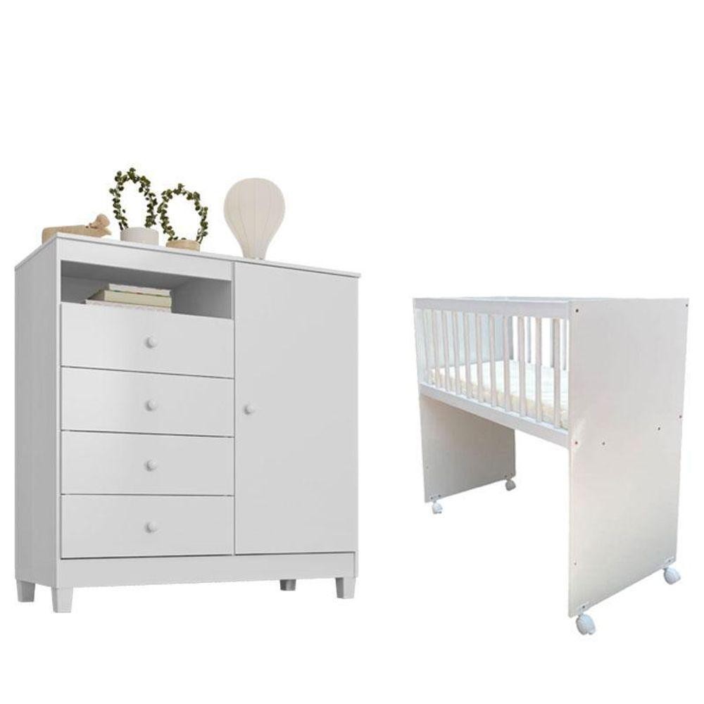 Mini Berço Moisés Alegria Com Colchão E Cômoda Infantil Ternura Baby Branco Flex - Incorplac em Oferta na Shopee