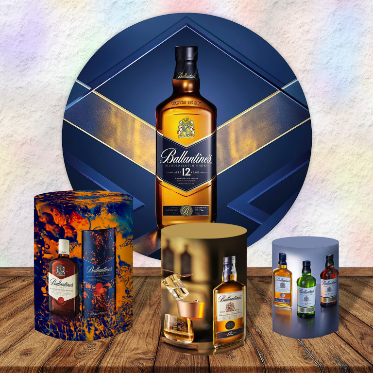 Ballantines + kit Painel redondo 1.5m (capa) + 3 capas de cilindros