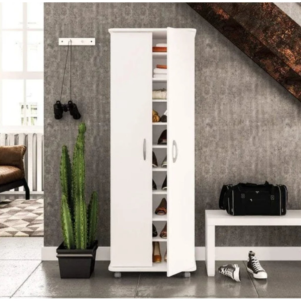 Armário Multiuso 2 Portas 9 Prateleiras Jade Espresso Móveis - Home & Living