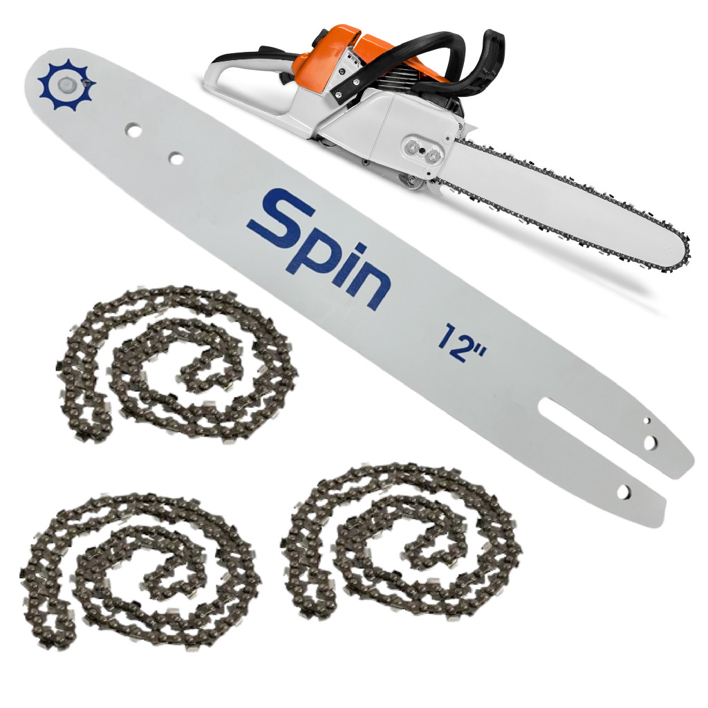 Kit  Sabre + 3 Corrente Motosserra MS170 MS180 Compatível Sthil 12 polegadas
