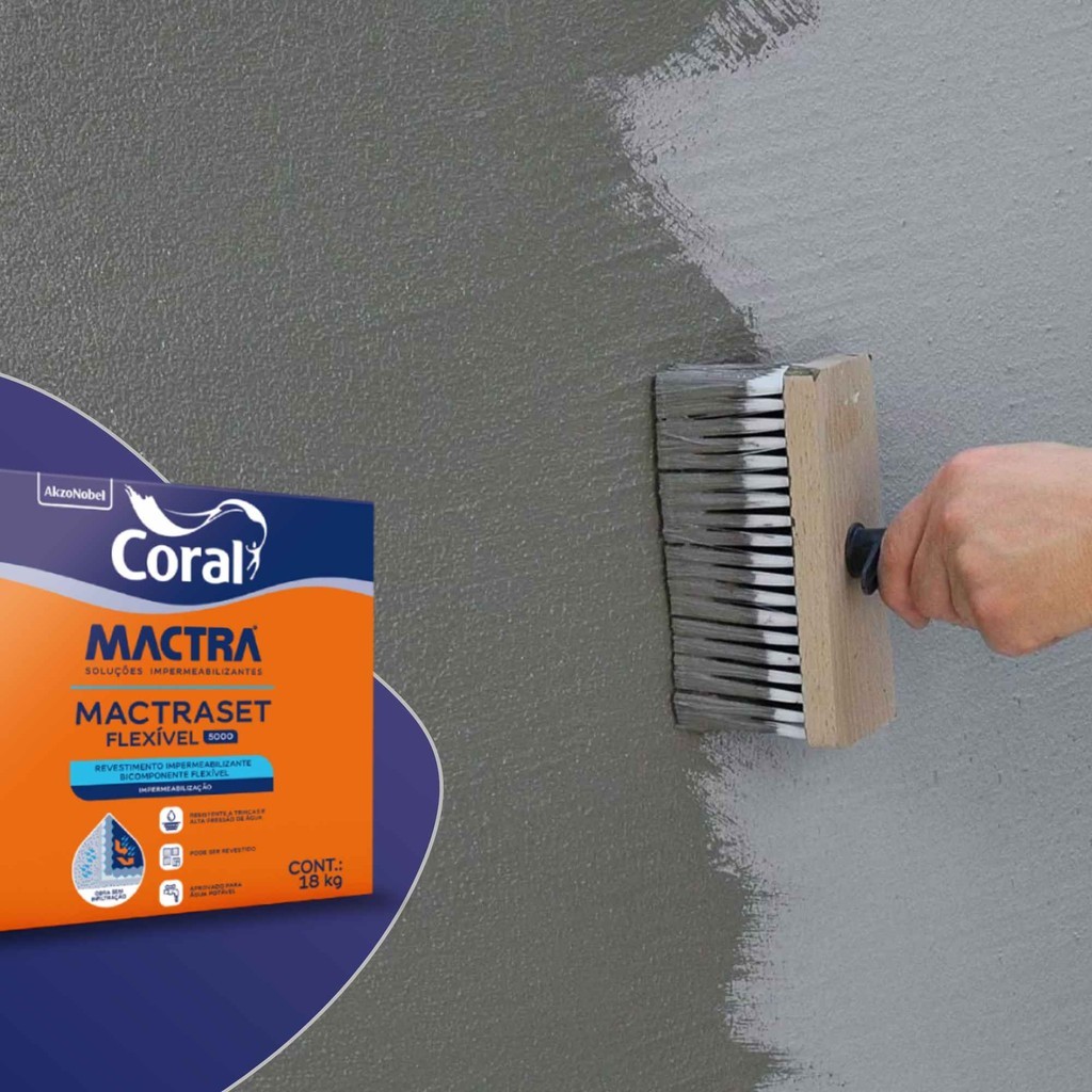 Impermeabilizante Mactraset Coral  18kg Massa Polímérica Cozinha e Banheiros Tecplus