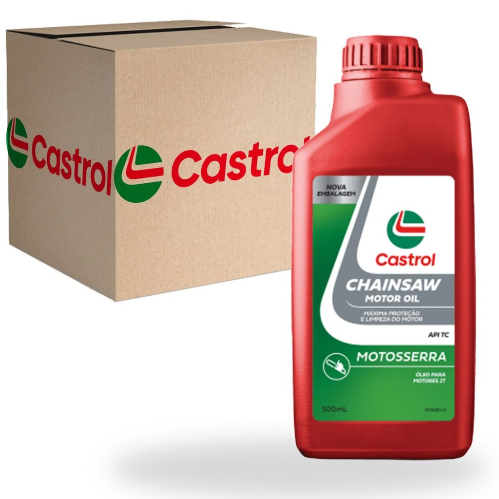 Oléo Castrol 2T Motoserra Motocicletas Roçadeiras Sthil Branco Kawashima 500 ML em Oferta na Shopee