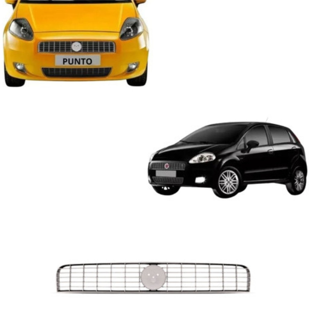 Grade Frontal Parachoque Superior Punto 2007 2008 2009 2010 2011 Cor Prata