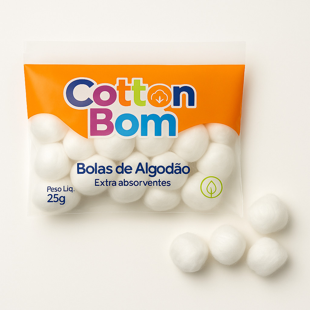 Algodão Bolinha Branca 25g Kit até 4 Pacotes Bola Limpeza Higiene Bebe Maquiagem Manicure Esmalte
