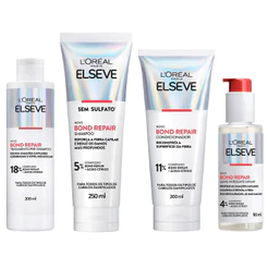 KIT ELSEVE PRÉ SH + SH + COND + LEAVE-IN BOND REPAIR CABELOS DANIFICADOS - 4 ITENS