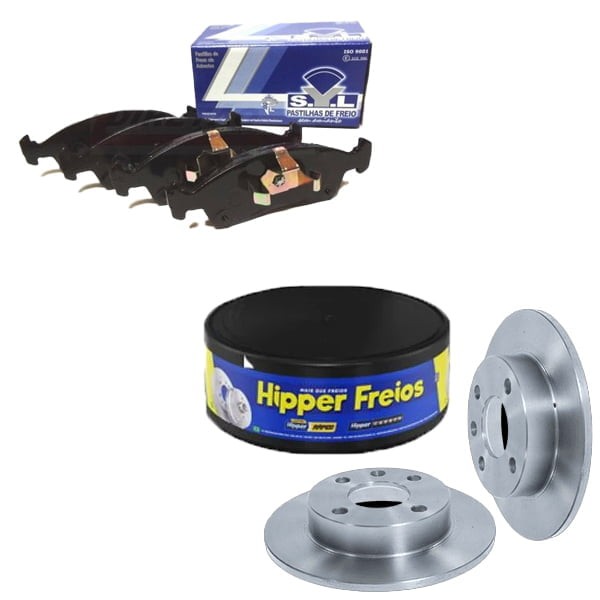 Kit Disco Freio Sólido + Jogo Pastilha Freio Fiat Mobi 1.0 2016 a 2023 – HIPPER FREIOS / SYL