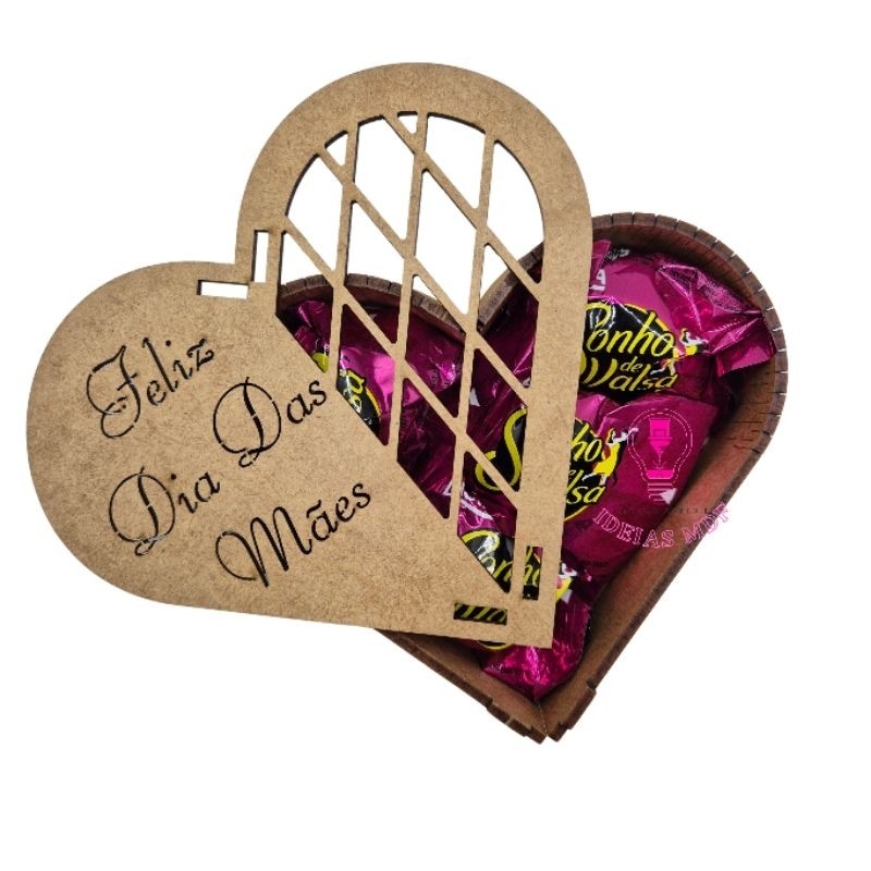 Caixa Coração Feliz dia das Mães MDF Lembrançinha em Oferta na Shopee