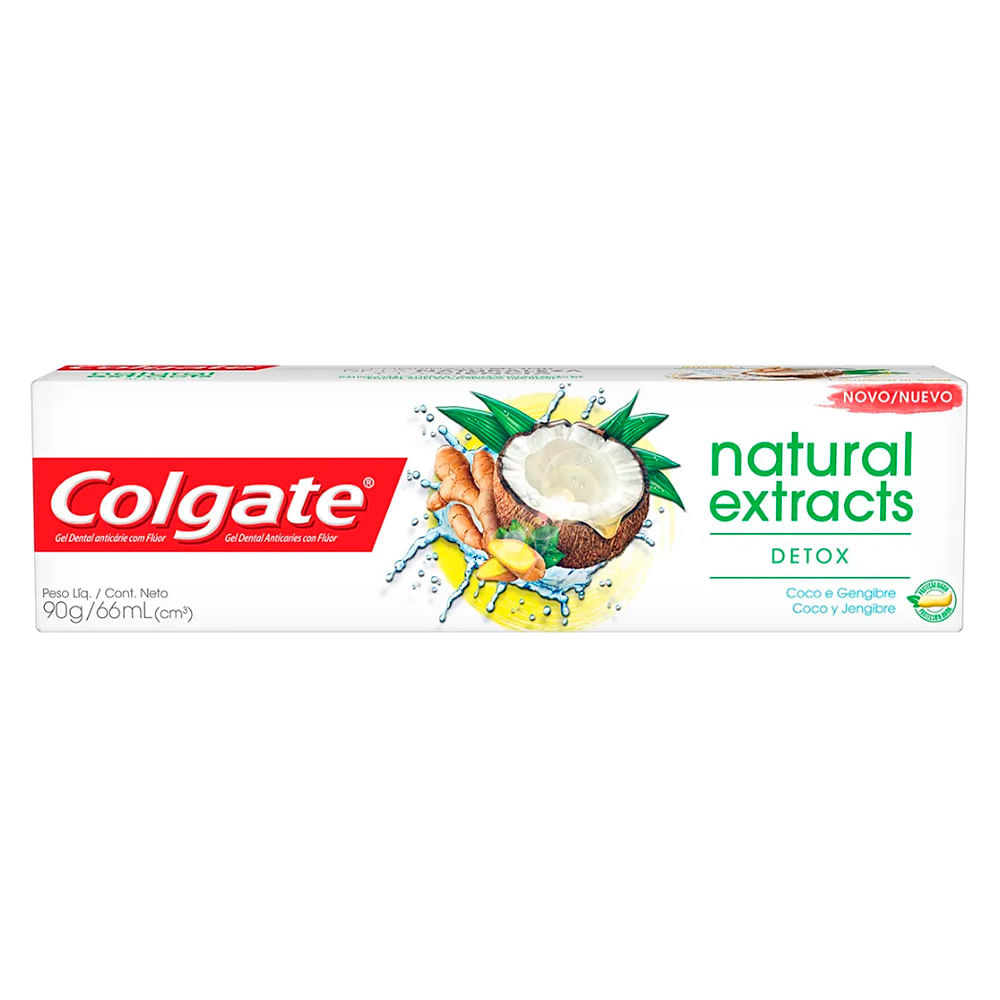 Creme Dental Colgate Natural Extracts Detox Coco e Gengibre 90g - Health