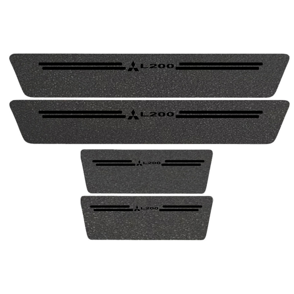 Kit Soleira Protetora Porta Premium Black PVC - L200