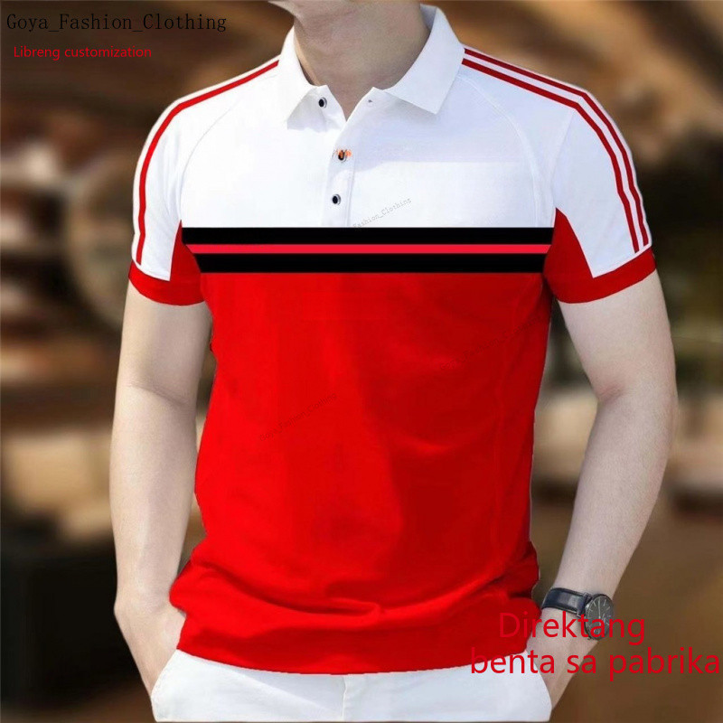 2025 Verão Novo Negócio Respirável Camisa Polo Solta Casual Gola Camiseta Masculina em Oferta na Shopee