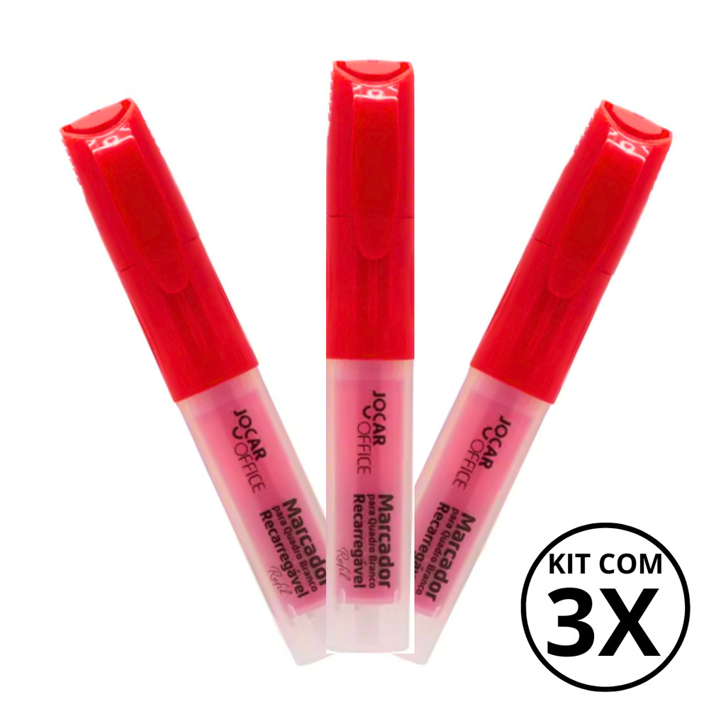 Kit Com 3 Marcadores Para Quadro Branco Recarregável - JOCAR